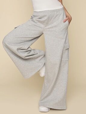 POPFLEX Cloud Cargo Sweatpant - Heather Grey xxs Petite XXSP NEW WITH TAGS NWT